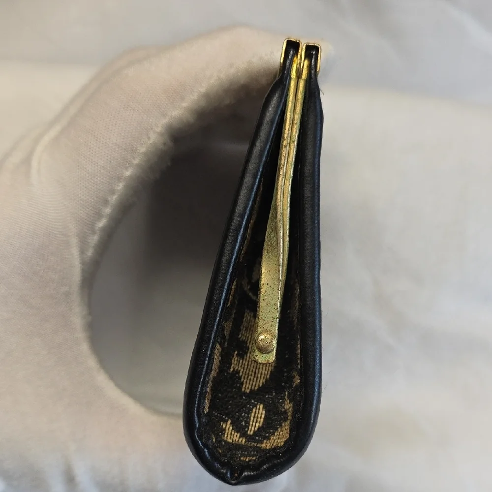 Dior Black and Gold Patterned Wallet